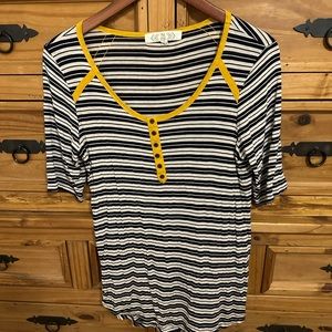 Pink Rose Striped 3/4 Tee